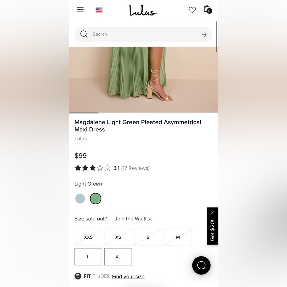 Lulu's Sage Green One-Shoulder Pleated Maxi Dress - Picture 4 of 4